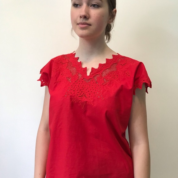 Vintage embroidered cropped cotton top - handmade w French hand sewn inseams! - Picture 3 of 14